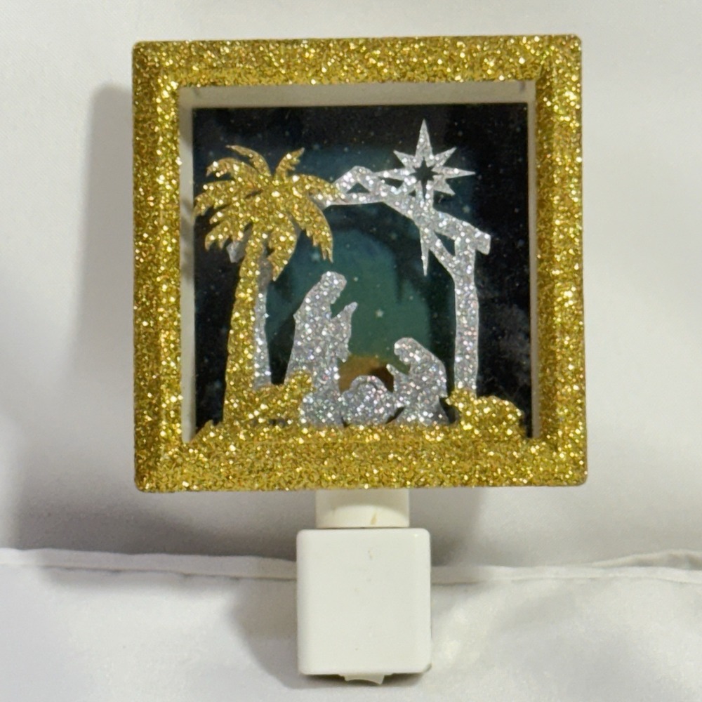 Vintage Christmas Night Light Manger Nativity Scene New Midwest Seasons‎
